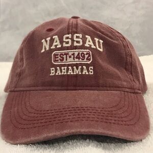 Kaufman for Nassau Bahamas on Adjustable Maroon Travel & Beach Baseball Cap